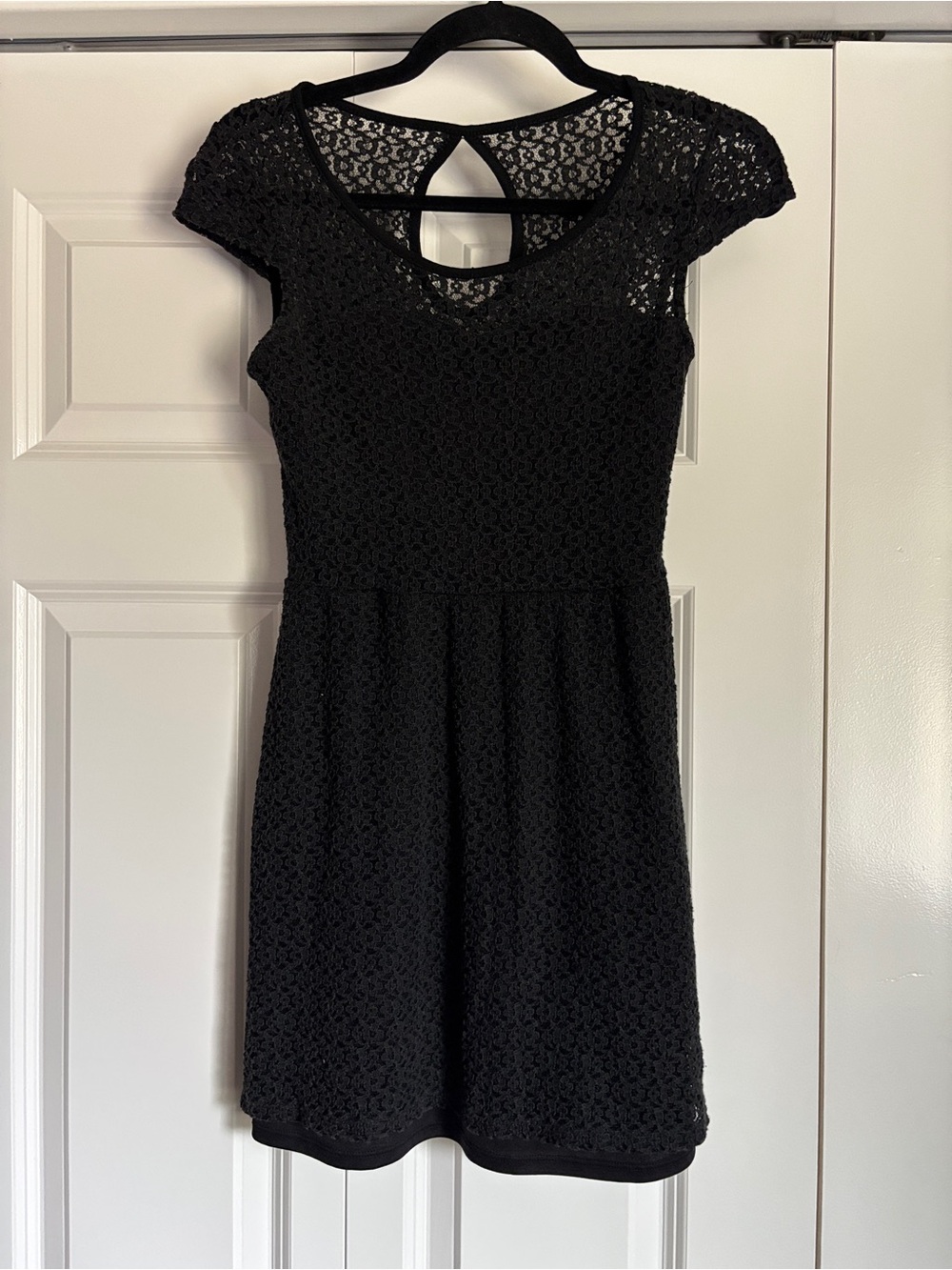 Black Lace Fit & Flare Dress - Women